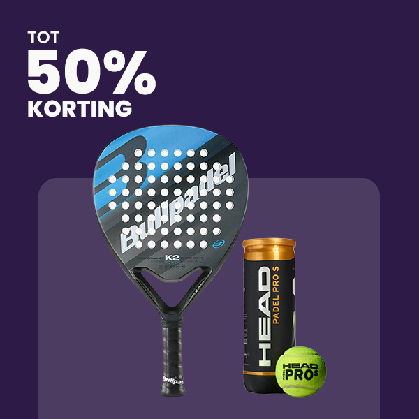 Padelrackets en ballen tot 50% korting