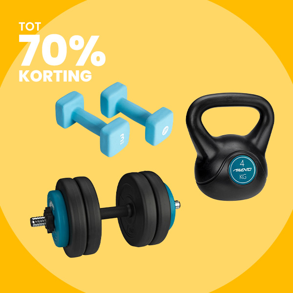 Fitnessgear tot 70% korting